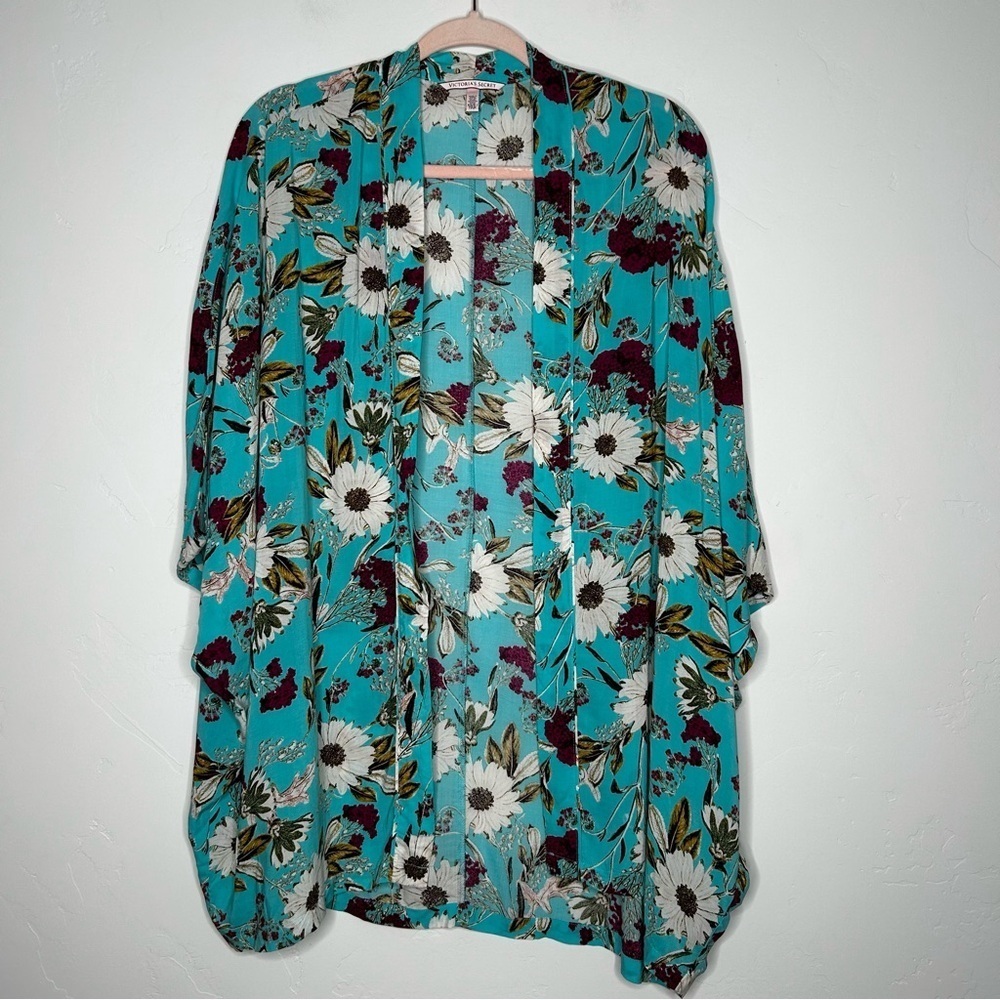 Victorias Secret Floral Kimono Open Front Cardigan Size XS/SM Bohemian Coverup